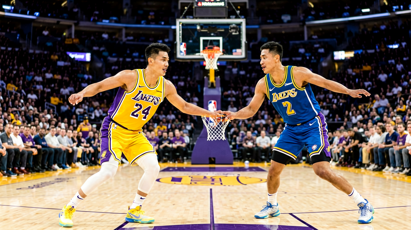NBA常规赛湖人勇士对决精彩瞬间